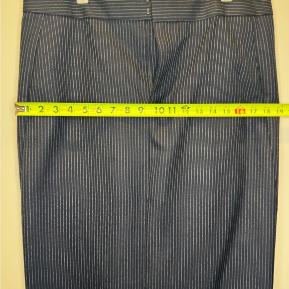 Banana Republic Italian wool midi Navy Pinstripe pencil Skirt 10 - Picture 5 of 14